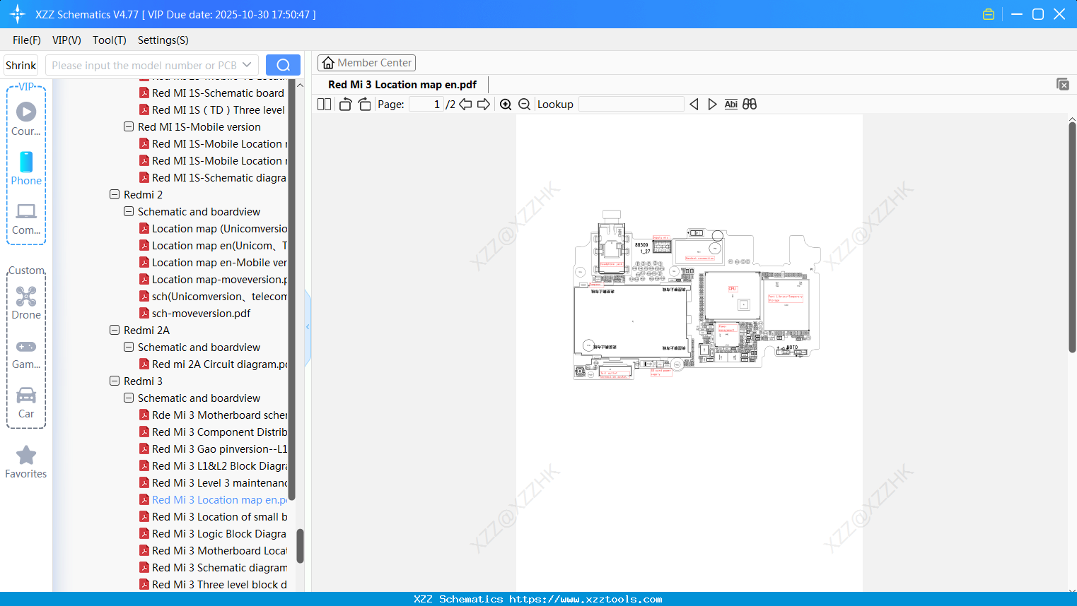 Xiaomi Redmi 3 Location Map En